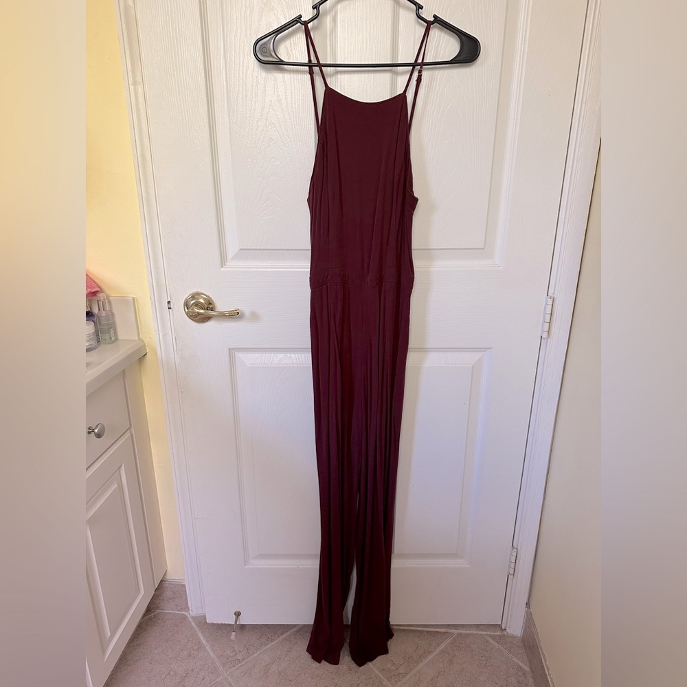 Abercrombie Maroon Halter Jumpsuit